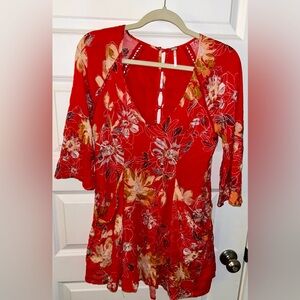 Women’s Red Boho Free People Dress Size 2